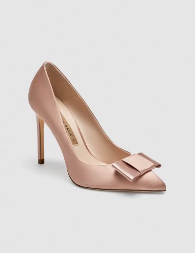 Jessica Textured Leather Pointed-Toe Pump